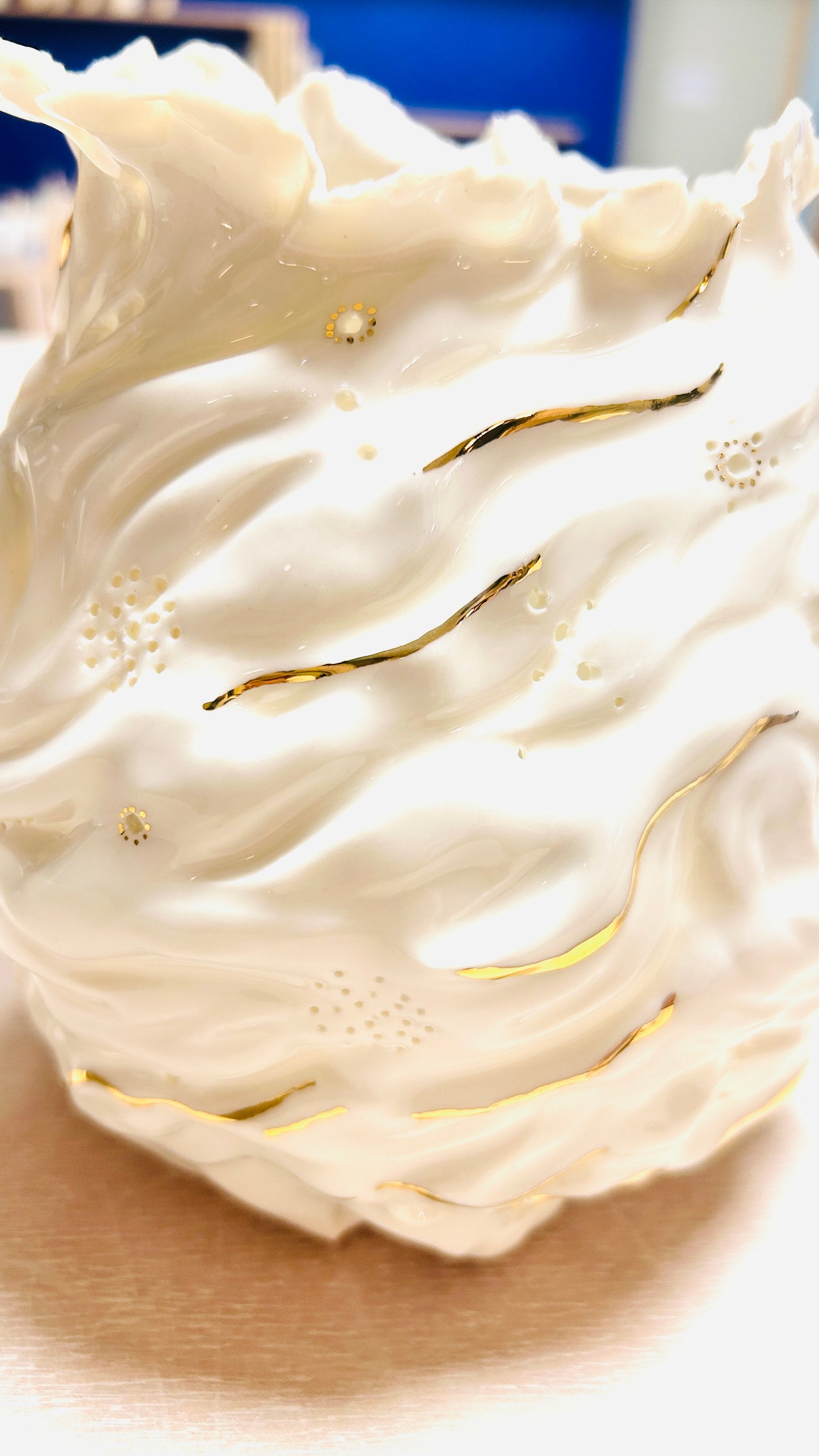 ‘Silver Lining’ Porcelain Cloud Luminary – Handmade Ceramic Light Sculpture