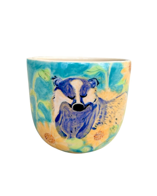 Tasse à café en céramique peinte à la main Monsieur Blaireau