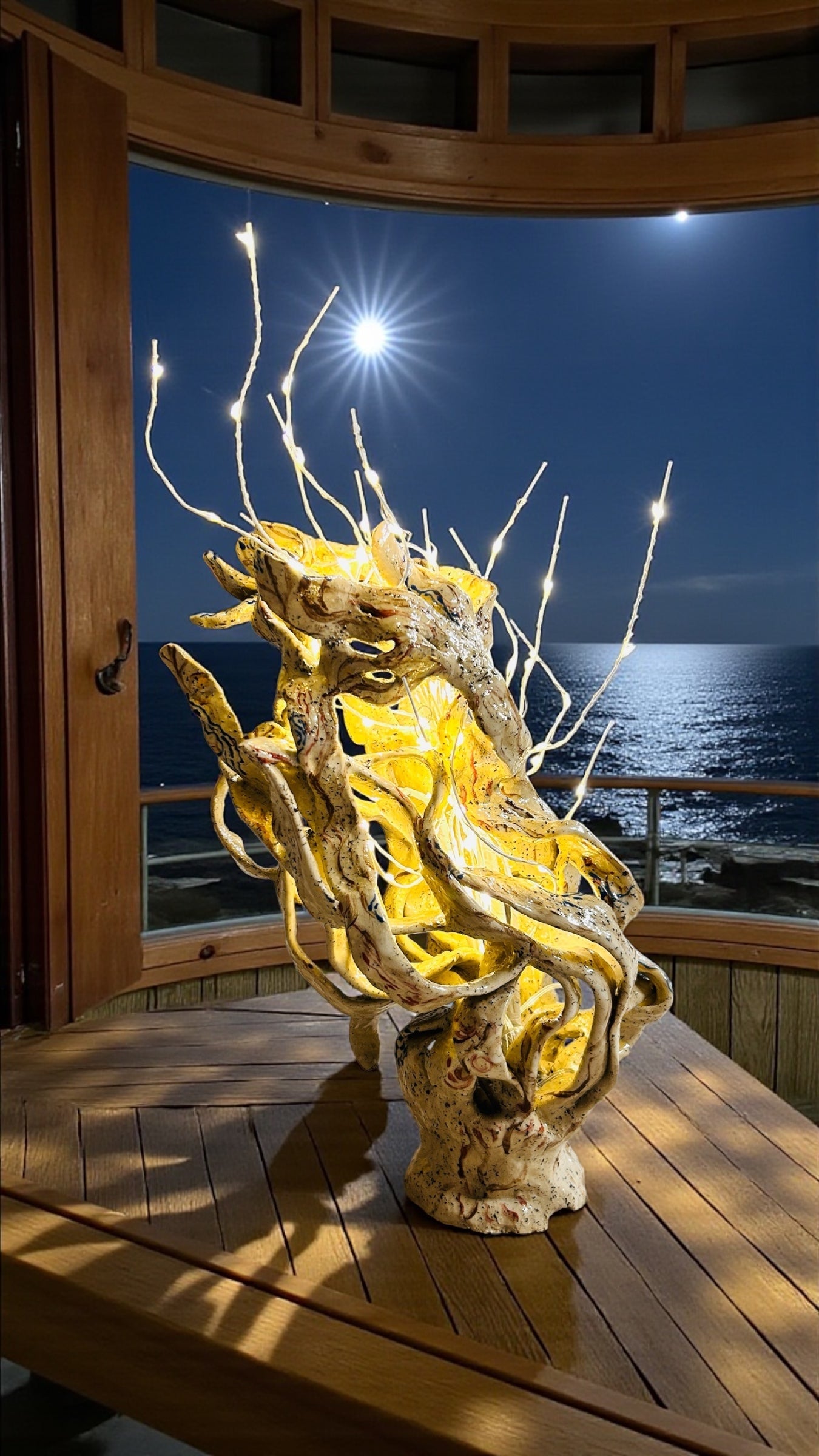 ‘Memory of a Wave’ - a driftwood light sculpture , Nature as a memory collection